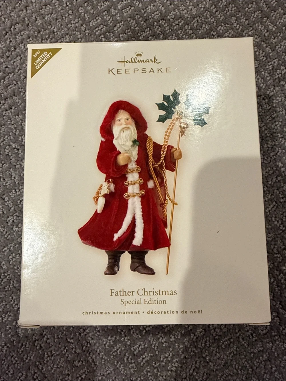 Hallmark 2007 Father Christmas Ornament - Red, White & Gold
